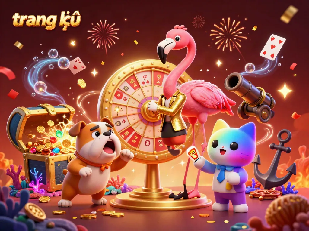 Spin the giant prize wheel on trang chủ with celebratory confetti and dynamic gaming elements.